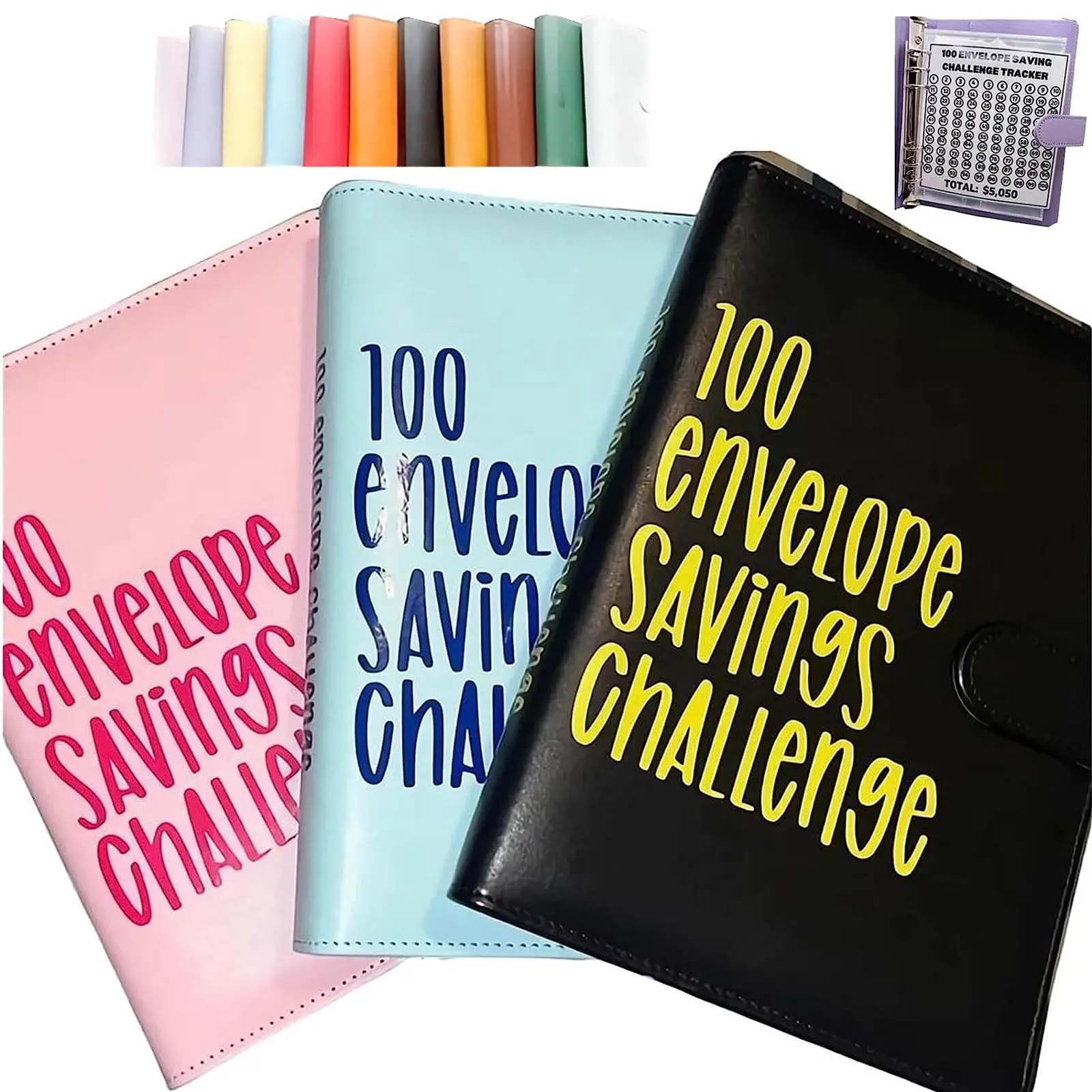 100 Envelope Challenge Binder Piggy Bank |Easy and fun way to save $5050 - Savings Challenge Binder, Budget Binder with Cash Envelope for Budget Plann