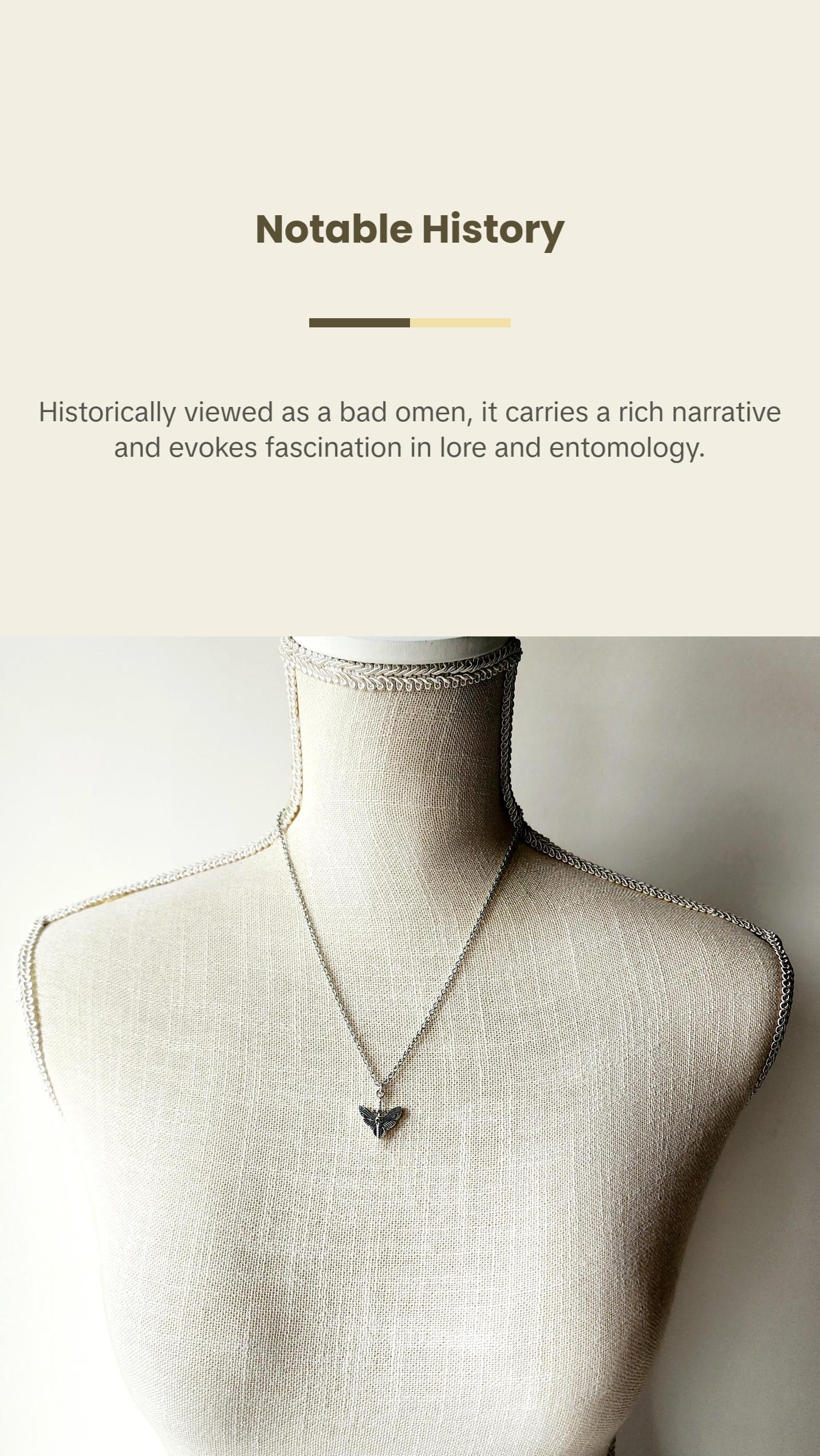 Death's Head Hawkmoth Dagger Necklace // Stainless Steel Chain