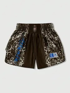 Men's Leopard Print Boxing Shorts, Regular Fit Casual Comfy Breathable Shorts for Gym Workout Running, Sport Tri Shorts, Men's Summer Bottoms