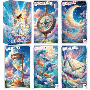 Dreamy Lenormand Oracle Cards for Beginners, 42 Card Expanded Lenormand Deck with Dreamlike Luminous Artwork, Includes 4 Bonus Cards and Digital Guidebook, Fortune Telling Cards for Daily Guidance, Spiritual Readings and Collectors