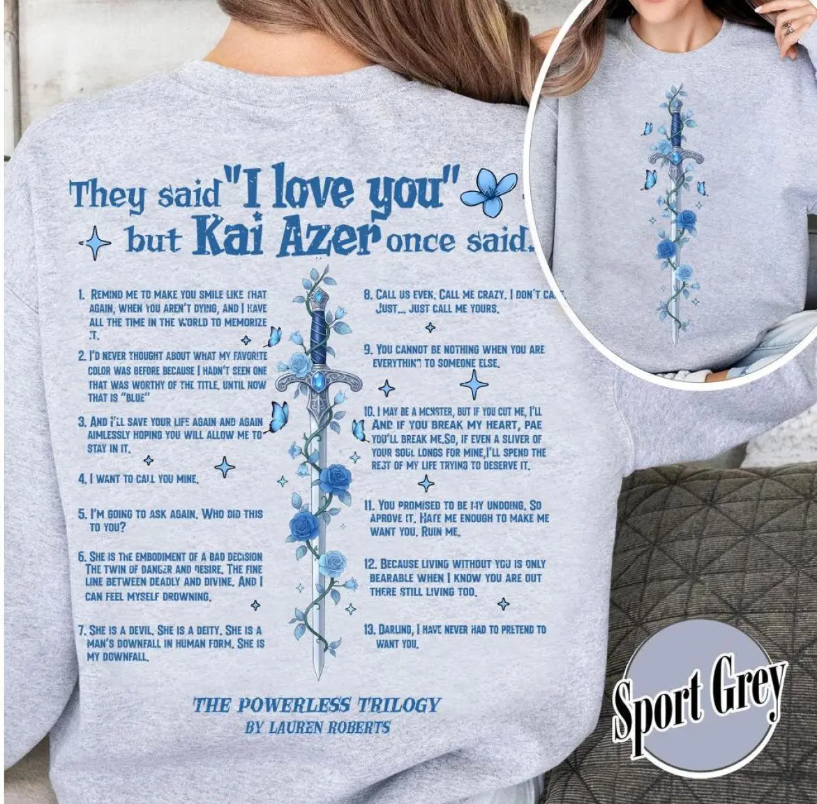 2 Side Kai Azer I Love You In Powerless SweatShirt, Kai Azer Powerless T-Shirt, Kai And Paedyn Shirt, Powerless Shirt, Romance