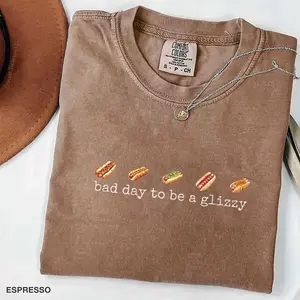 Comfort Colors Bad Day to Be a Glizzy Shirt, Funny Retro Hotdog Graphic Tee, Patriotic 4th of July Shirt, Memorial Day BBQ Outfit - AL