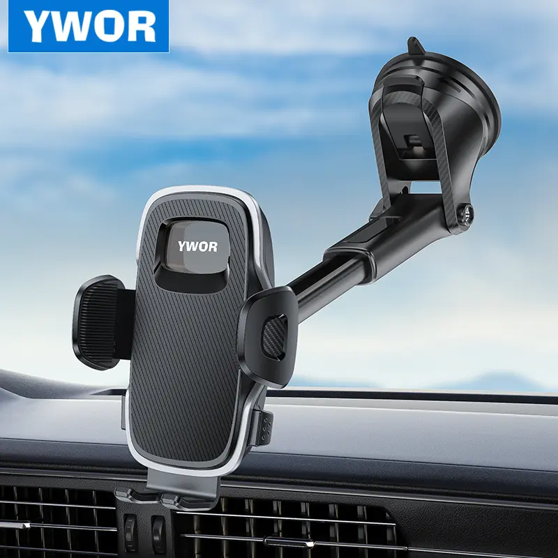 YWOR Car Phone Holder - [Strongest Military-Grade Suction Cup] 360° Rotation Phone Holders for Your Car Quick Release Adjustable Car Phone Mount Dashboard for iPhone 16 Galaxy Smartphone Truck.Fathers Day Gift Cellphone Stand car phone holder