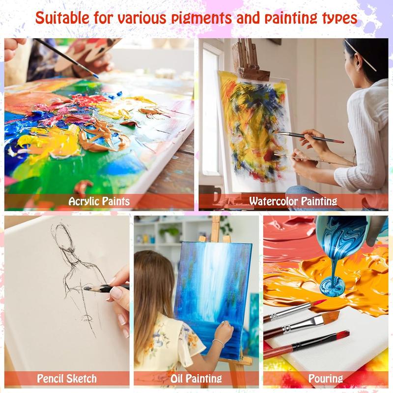 Stretched Canvas for Painting - 8x10 Inch/20 Canvas Value Pack - Triple Primer Acid Free  Cotton Blank Canvas for Painting Supplies Oil and  Pouring Art Watercolor