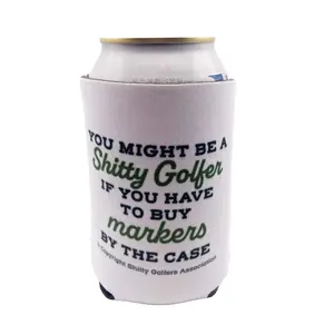 Golf Themed Can Coolers - Funny Beverage Holders - Bottle Cooler - Markers