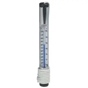 212 MAIN Rainbow R141076 130 Chrome Brass Tube Thermometer - Blown Glass Tube Secured in Brass Tubing, for Swimming Pool Temperature Monitoring, Pool Temperature Thermometer, Swimming Pool Thermometer