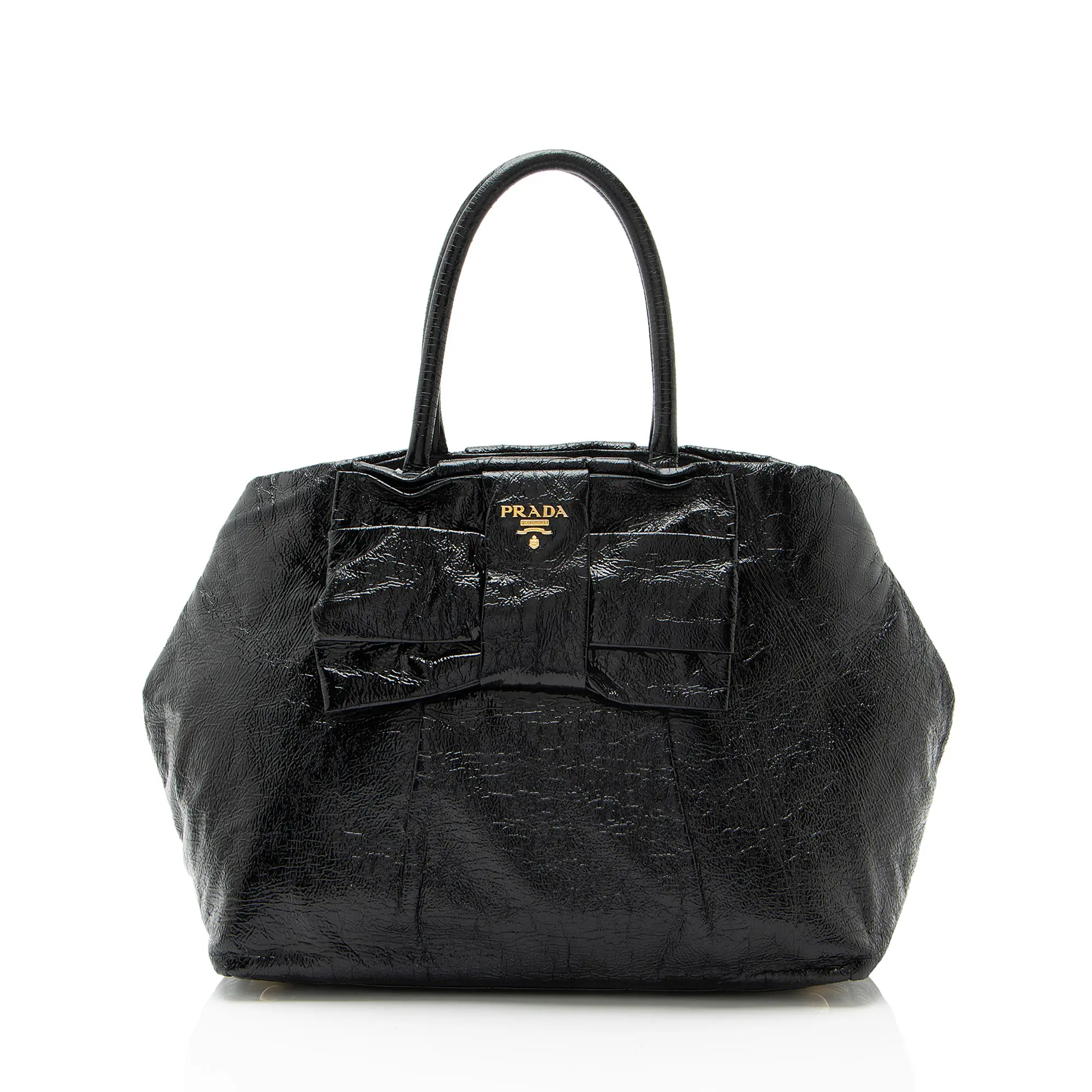 Pre-owned PRADA Leather Tote Bags Nappa Fiocco Bow Tote
