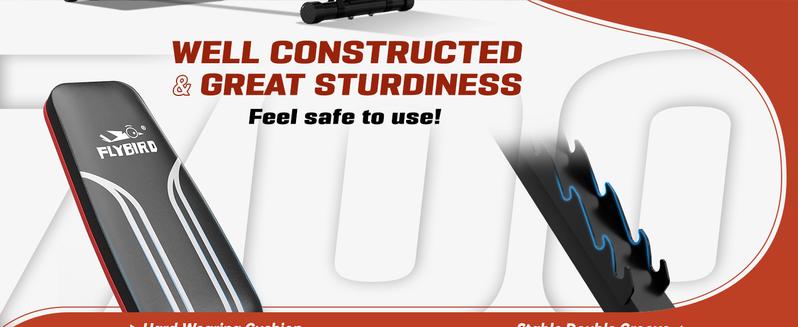 FLYBIRD Adjustable Weight Bench Workout Bench for Home Gym, 15 Degree Decline Sit-Up, Resistance Bands/No Resistance Bands FLYBIRD Adjustable Weight Bench Workout Bench for Home Gym, 15 Degree Decline Sit-Up, Resistance Bands/No Resistance Bands