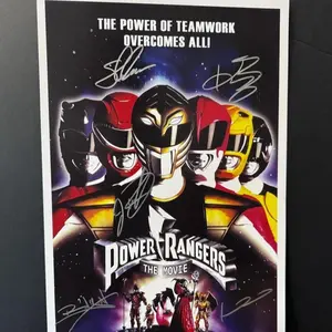 [SALE OFF UP TO 50%] POWER RANGERS, Signed Poster, Autographed by Jason David Frank, Karan Ashley, Johnny Yong Bosch, Steve Cardenas, & David Yost Poster COA (No Frame)