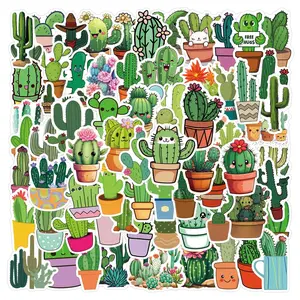 110 Sheets Plant Series Cactus Graffiti Stickers, Waterproof Stickers for Luggage, Water Bottle, Skateboard, Decorative Decals