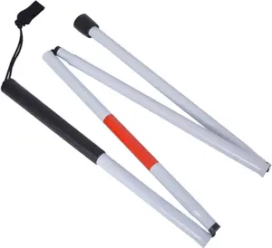 Reflective Red Folding Blind Cane for Visually Impaired and Blind People, Lightweight Foldable Walking Stick with Non-Slip Grip, Portable Mobility Aid for Safe Navigation, Durable Travel Cane for Indoor and Outdoor Daily Use