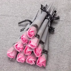Artificial Rose Flower, 20pcs/set Romantic Elegant Soap Rose Flower with Ribbon, Decorative Flower for Home Party Wedding, Gift for Girlfriend, Fruit, Artificial Roses Bouquet