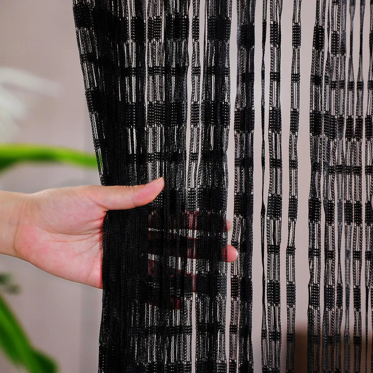 1 Piece Jacquard String Hollow out Door Curtain, Fringe Door Window Room Divider, Door Decor for Living Room, Bedroom, Party Event