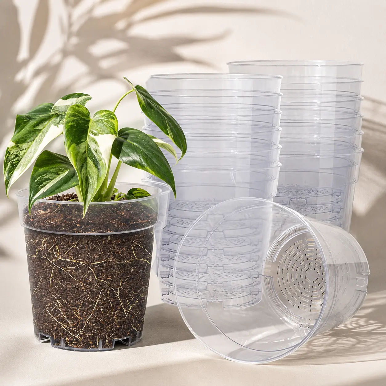 Clear Nursery Pots — 5-Pack | Various Sizes (3"/4"/5.2"/6.7") with Drainage