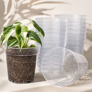Clear Nursery Pots — 5-Pack | Various Sizes (3"/4"/5.2"/6.7") with Drainage