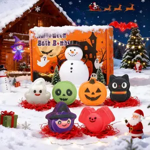Halloween Bath Bomb Gift Set of 6 Handmade Natural Bath Bombs for Kids and Women, Fun Spooky Shapes Moisturizing Skin Care, Home Spa Gifts for Teens and Family