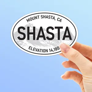 White Oval Mt Shasta California Sticker