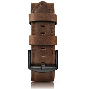 Vintage Leather Strap for Apple Watch 46 mm, 45 mm, 44 mm and 42 mm, Fashionable Replacement Wristband for Men & Women, Smart Watch Strap Accessory for Apple Watch Series