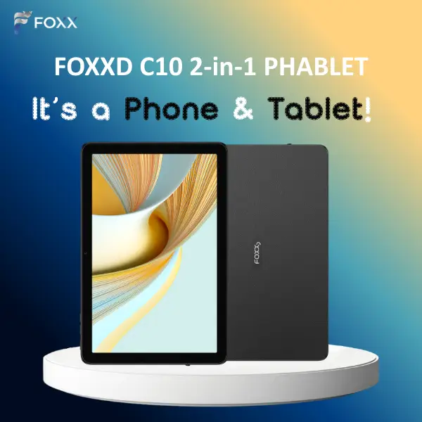 FOXXD Unlocked tablet C10 All-in-One Smart Calling Tablet – 10.1" HD Display, 8MP Camera, 4GB+64GB Storage expandable up to 1TB, MediaTek Quad-Core Pr
