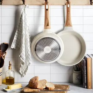 Caannasweis 3 pcs nonstick frying pan, pans with natural smooth ceramic coating, Nonstick Cookware Set (PFOS, PFOA Free) pan set Nonstick Induction