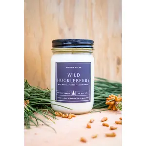 Wild Huckleberry - 100% Soy Wax Candle - Non-Toxic - Cotton Wick - Wanderlust Collection