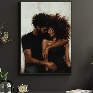 Tangled Hearts | Black Couple Printable Art | Wall Art | Black Love Wall Art | African Wall Art | Printable Wall Art | Abstract Art UNFRAMED