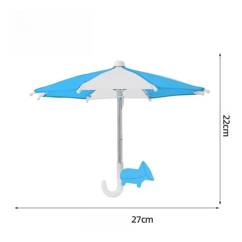 Blue and white umbrella + blue accessories