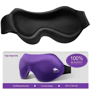 3D Contoured Sleep Mask for Side Sleepers, Lash Extension Friendly, 100% Blackout Eye Mask for Women, Soft Zero-Pressure Design for Travel, Airplane & Long Flights