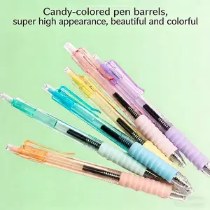 12 Pack Macaron Candy Color Click Pens, Soft Grip Long Writing Comfort, Student Exam Brushing Dedicated, Smooth Quick-Dry Needle Tip