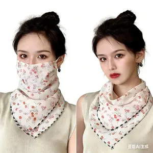 2026 New Arrival: Breathable Neck Gaiter & Face Scarf — Women's Lightweight, Windproof, Triangular Outdoor Accessory. Made from "Ice Silk" Fabric; Functions as a Neck Wrap, Face Veil, and UV Protector.
