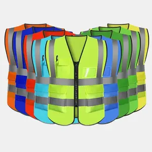 [Multi Pockets Reflective Jacket] Reflective Vest, Safety Jacket for Running And Cycling, Multi-pocket Reflective Jacket