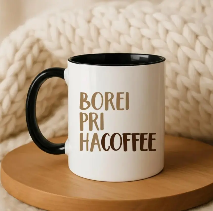 Funny Hebrew Coffee Mug, Jewish Coffee Lover Gift, Borei Pri HaCoffee Mug, Judaica Coffee Cup, Jewish Humor Mug, Israel Gift, Hanukkah Gift
