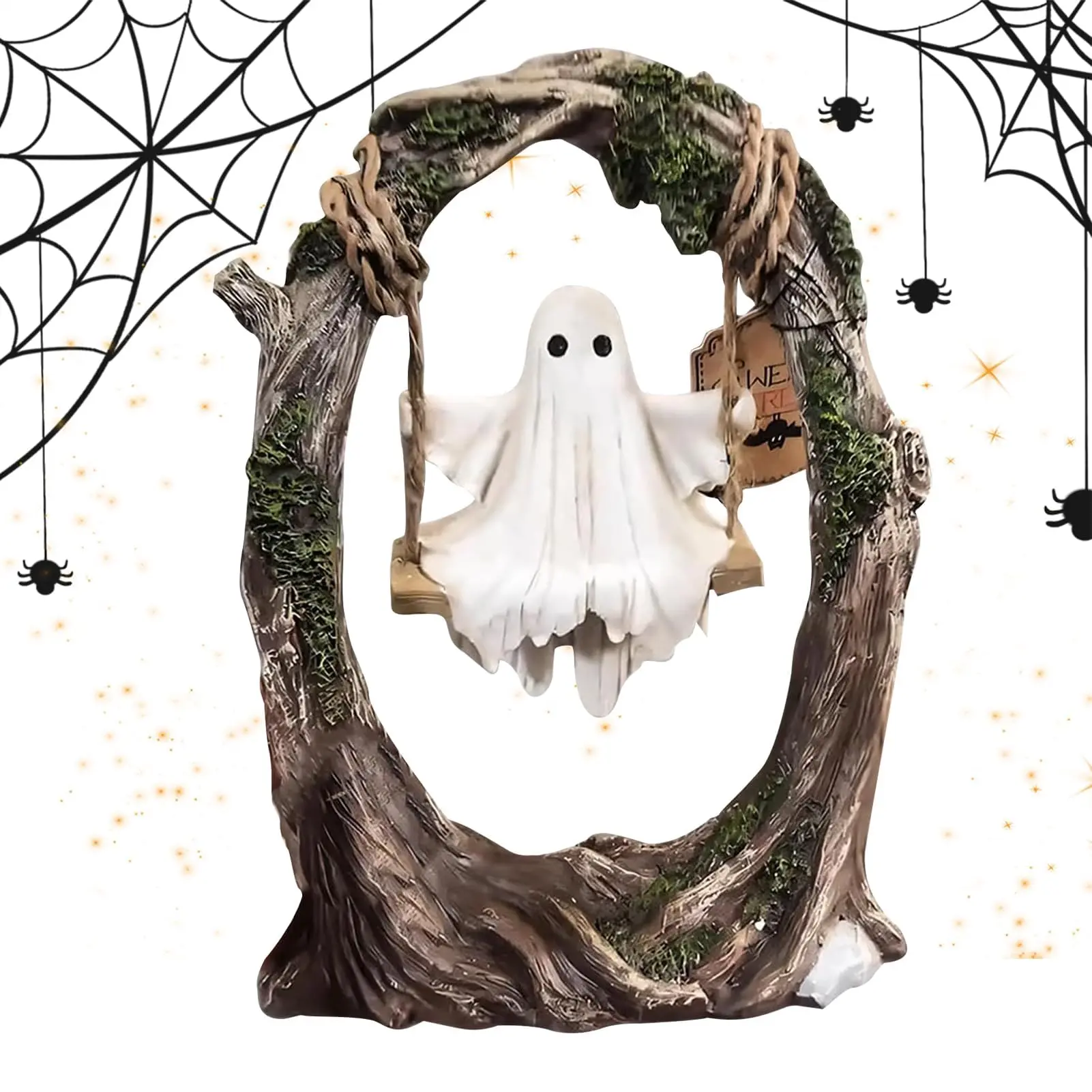 Halloween Ghost Figurine - Spooky Resin Ghost Statue, Cute Finger Ghost Ornaments, Perfect for Indoor & Porch Halloween Decor