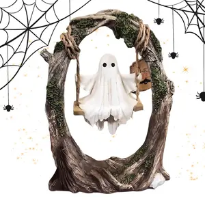 Halloween Ghost Figurine - Spooky Resin Ghost Statue, Cute Finger Ghost Ornaments, Perfect for Indoor & Porch Halloween Decor