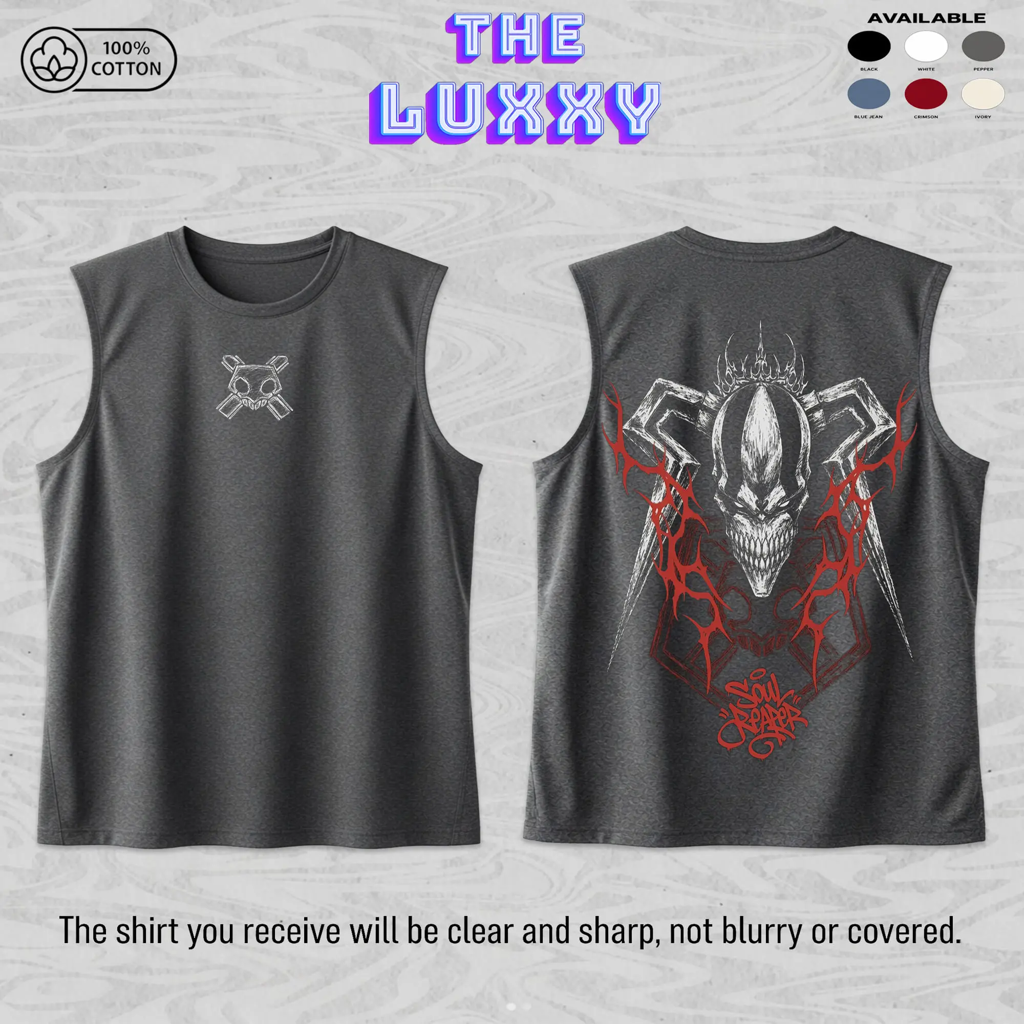 Ichigo Vasto Lord Unisex Cotton Premium Comfort Colors Tank Top, Bleach Anime Merch, Grunge Cotton Comfort Tank Top, Anime Aesthetic Gift, Gym Tank Top, Anime Gym Tank Top