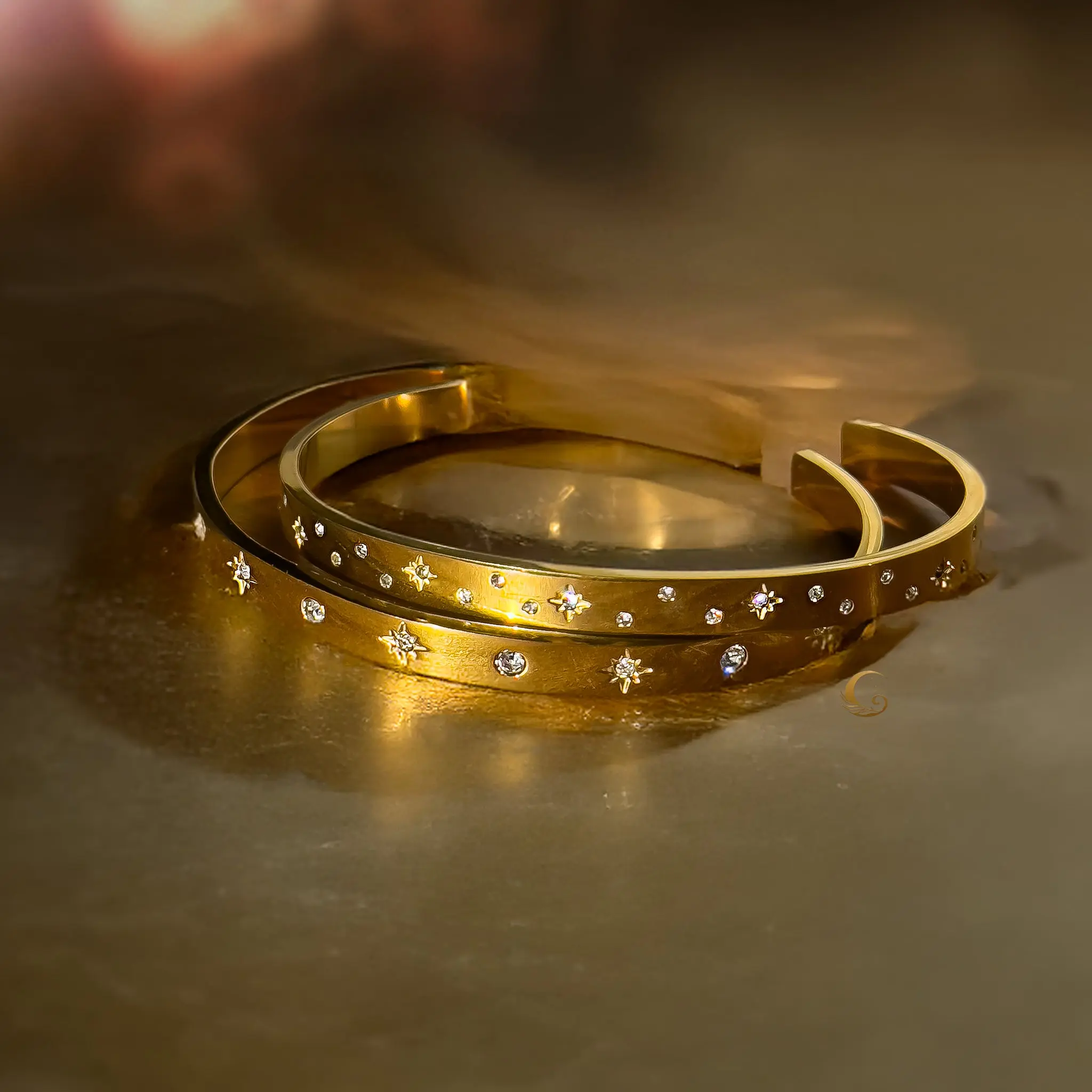 Stellar Glow Cuff Bracelet | Two Celestial Designs