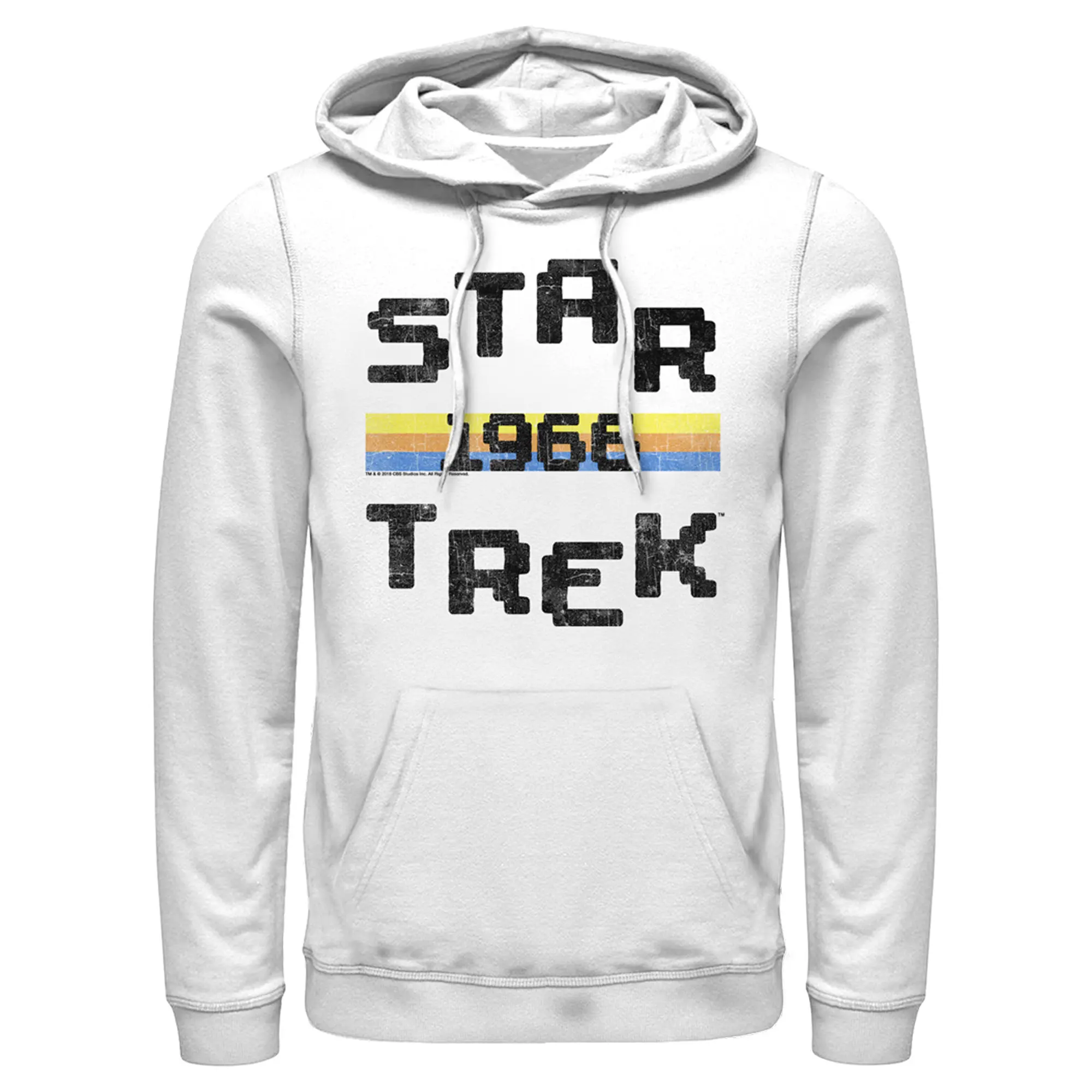Men's Star Trek: The Original Series 1966 Retro Pixel Graphic Hoodie, Menswear Casual Pull-Over Top, Sweatshirt, Tops, Sweatshirts