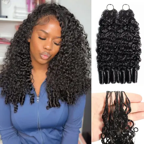 OQ HAIR Crochet Human Hair Burmese Curly Braiding Hair Bundles 50g Knotless Pre-Separated Invisible Crochet Hair Extensions #tiktokshopstockup #SohoChic