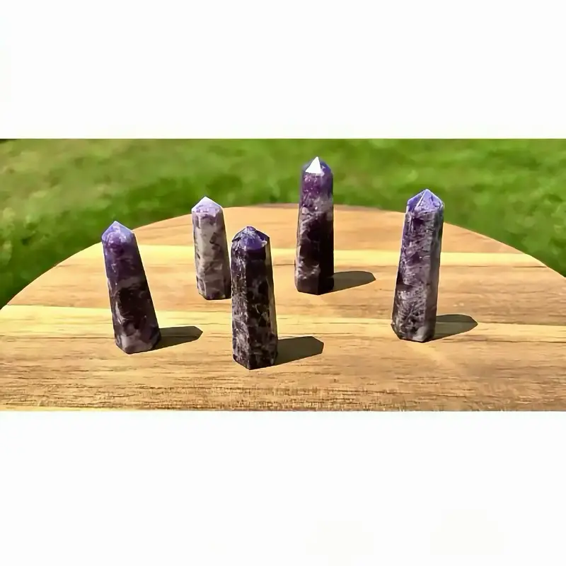 Lepidolite Natural Crystal Tower, Calming Crystal Point for Emotional Balance and Inner Peace