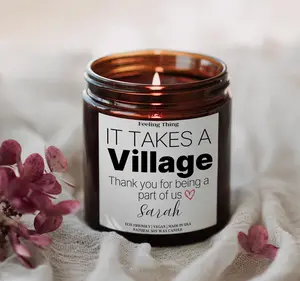 It Takes a Village Gift, Friend Gift, Thank You Candle, Coach Gift Idea, Babysitter Gift, Nanny Gift, Teacher Gift, Day Care Gift, Holiday