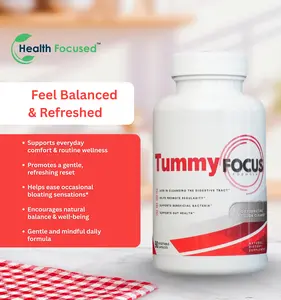 Tummy Focus - Colon Cleanser for Digestive Health & Gut Wellbeing - Eliminate Toxins & Wastes - Formulated for Enhanced Gut Health - Us