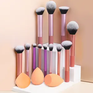 12 multifunctional super soft makeup brushes + bevel and water drop beauty egg + 1 makeup puff, quick makeup beauty tools, Beauty Sponge