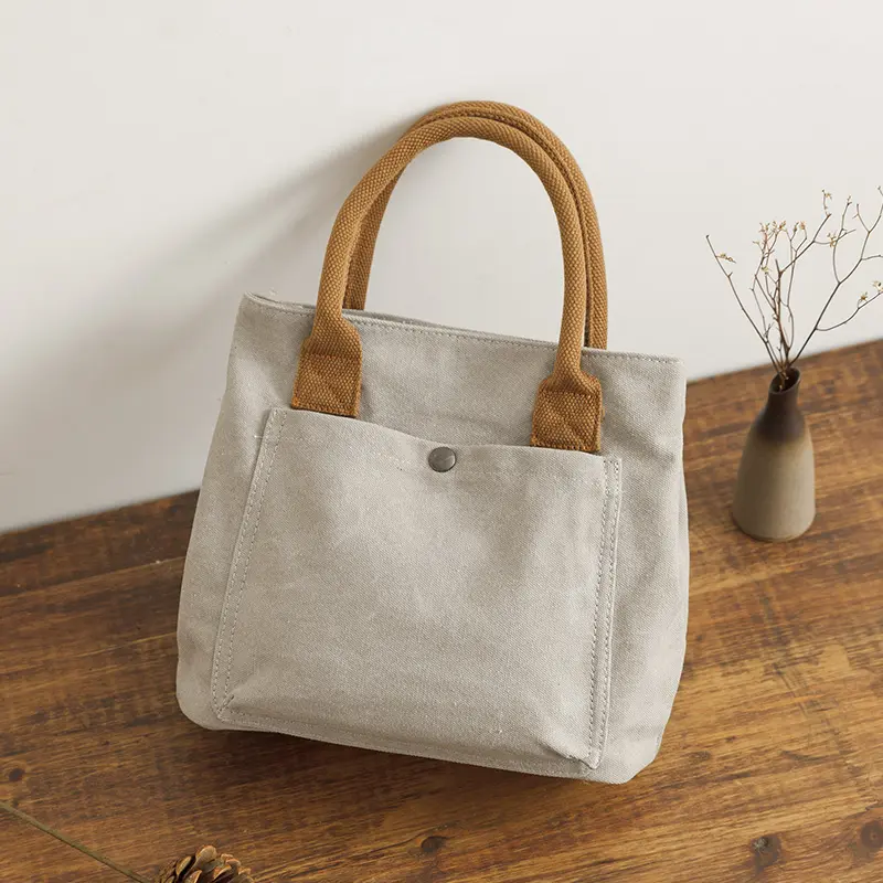 Women's Durable Canvas Tote Bag - Large-Capacity, Multi-Pocket, With Handle, Fashionable Practical For Professionals (Work, Travel Use)