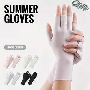 A pair of thin, cool-feel gloves. Breathable and comfortable, these elastic, thin cycling half-finger gloves are perfect for outdoor activities, fishing, and cycling.hiking, and all-day outdoor use.