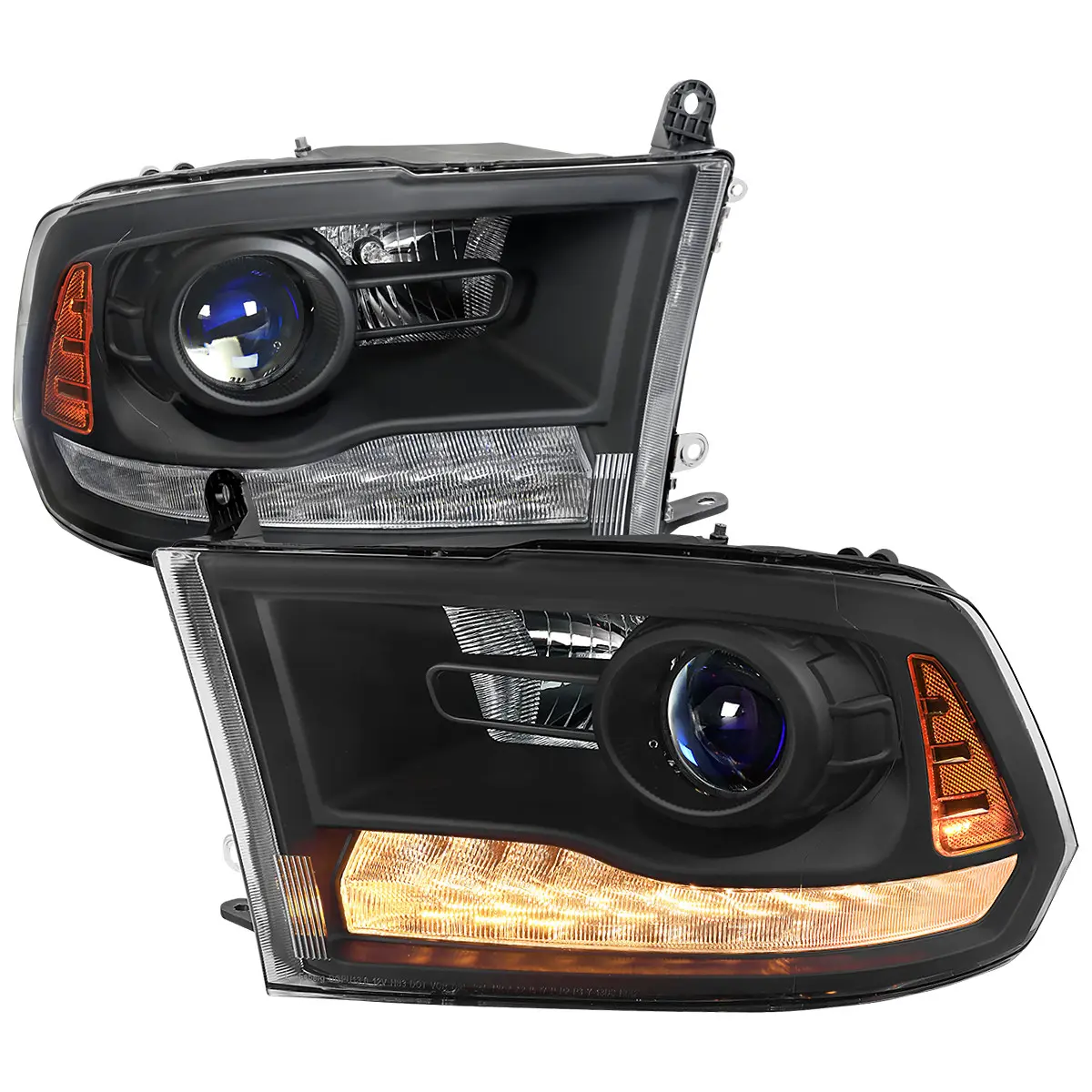 2013-2018 Ram 1500 2500 3500 LED Bar Projector Headlights (Matte Black Housing/Clear Lens) 2013-2018 Ram 1500 2500 3500 LED Bar Projector Headlights (Matte Black Housing/Clear Lens)