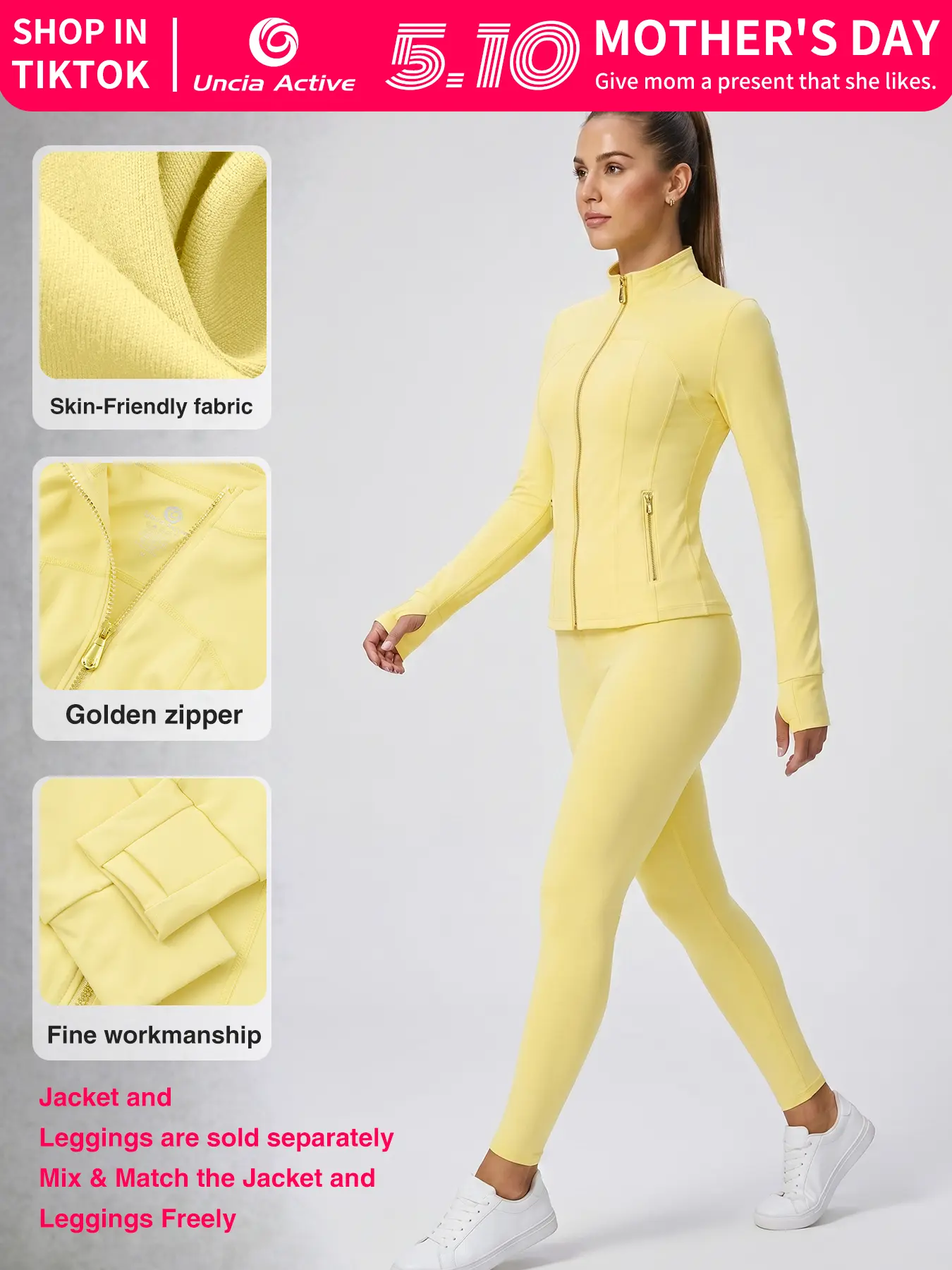 Gold-Color zipper】【Gardenia Fragrance】Soft Brushed Women's