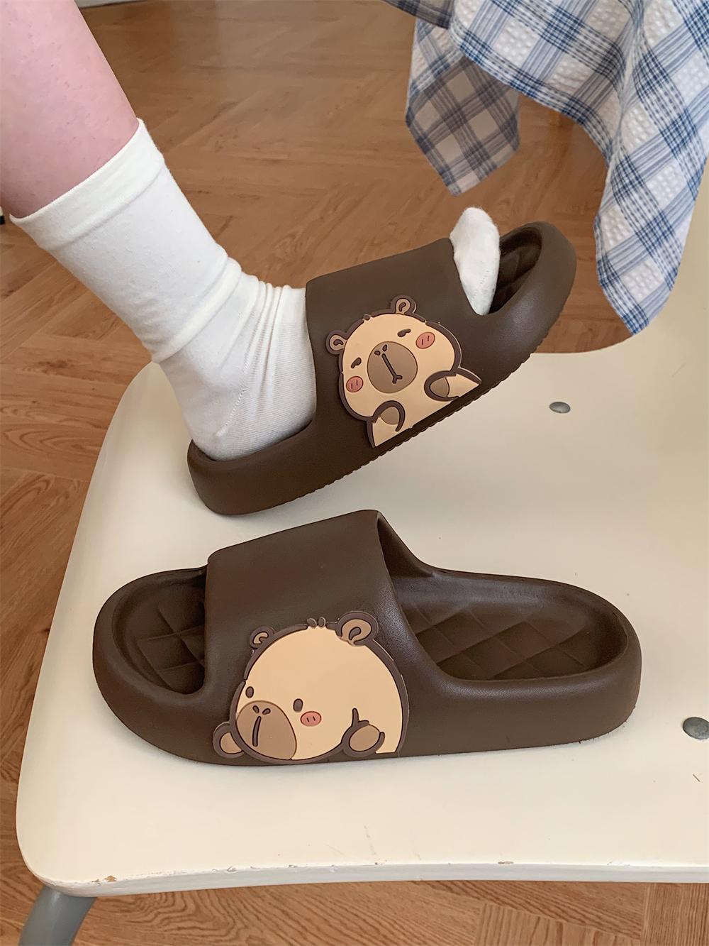 Cute Capybara Slippers Women Men,House Non-slip Pillow Slides Shower Sandals,EVA Soft Indoor Outdoor Footwear,Casual Walking Shoes
