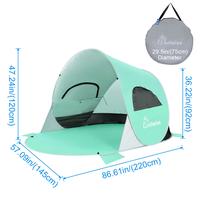 3-4 Person Pop Up Tent Mint Green