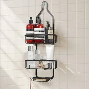 Summervibes VEVOR Shower Caddy, 5 Pack Adhesive Bathroom Shower Storage Organization Shelves Rack Set, 40 lbs Large Weight Capacity, with Soap and Toothbrush Holder, No Drilling for Bathroom, Kitchen, RV/CamperVEVOR Super Brand Day
