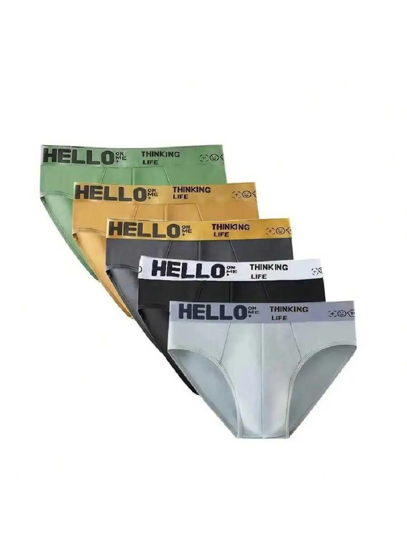 Men's Cartoon Graphic Letter Tape Waist Brief, Casual Style Comfy Breathable Underwear Briefs for Daily Wear, Soft Underwear for All Seasons